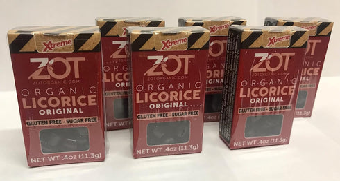 ZOT 100% Organic Licorice, Original, 0.4 Ounce (Pack of 6), Dark Brown, Black, (KKPPOA25607)...