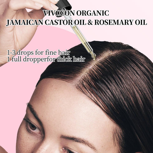 Jamaican Black Castor Oil with Rosemary, Black Castor Oil Cold Pressed, Organic Castor Oil for Hair Growth, Eyelashes and Eyebrows Growth, Castor ...