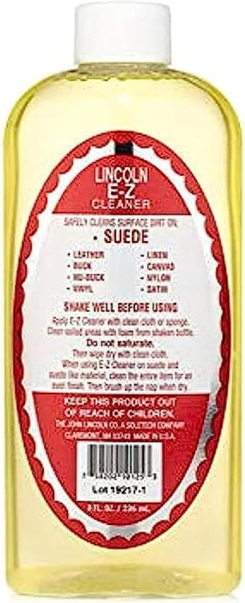 Lincoln E-Z Cleaner -The Original All-Purpose Cleaner for Leather, Suede, Fabric- Removes Dirt, Salt Stains 8oz Made in USA...