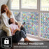 FEOMOS Stained Glass Window Film, Window Privacy Films, Colorful Lattice Window Tint, Rainbow Glass Decals Stickers for Home Anti UV 17.3 x 78.7 i...
