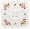 Embroidered Christmas Red Cardinals and Pine Cones on Ivory Table Topper, Small Tablecloth (33 Inch Square)...