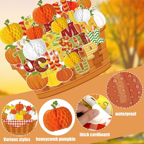 Fall Pumpkin Classroom Bulletin Decorations Thanksgiving Pumpkin Honeycomb Balls Bulletin Board Cutest Pumpkin in Our Classroom Paper Cutouts for ...