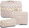 3Pcs Cotton Quilted Makeup Bag Large Travel Cosmetic Bag Coquette Makeup Pouch Cute Aesthetic Floral Toiletry Bag for Women Girls (Strawberries)...