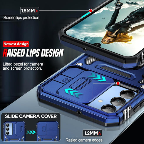 LeYi for Galaxy A15 5G Case: Samsung A15 Case and Screen Protector & Magnetic Metal Mount Stand, Rugged Slide Cover & Shock Proof Military-Grade f...