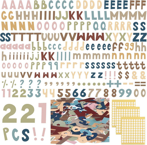 221 Pcs Alphabet Combo Cutout for Bulletin Board, Letters, Numbers, Punctuation, Symbols Cutouts for Back to School Classroom Home Chalkboard Bull...