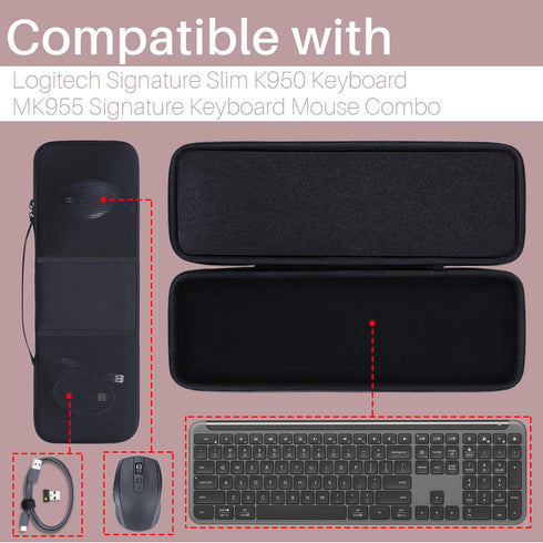 Hard Case Compatible with Logitech Slim K950 MK955 Signature Slim Wireless Keyboard and Mouse Combo...