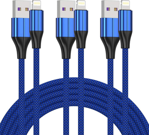 [MFi Certified Lightning Cable,3 Pack 3 Ft iPhone Charger Cable & Data Sync Fast 3 Foot Nylon Braided Cord Compatible with iPhone Xs max/xr/x/8/8 ...