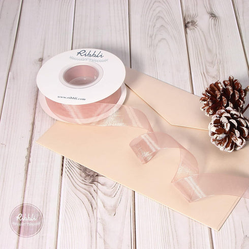 Ribbli Sweet Nectar Pink Sheer Organza Ribbon,1 Inches x Continuous 50 Yard,Rose Ribbon for Gift Wrapping,Bouquet Wrapping,Wedding Decoration,All ...