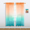 Orange and Green Curtains 63 Inch Length for Bedroom Decor Set 1 Panel Pocket Window Sheer Drape Semi Transparent Sea Turquoise Ombre Sunset Curta...