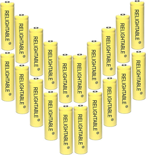 AA NiCd 600mAh 1.2V Rechargeable Batteries for Solar Garden Lights (Pack of 20)...