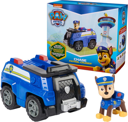 Paw Patrol, Chase’s Patrol Cruiser, Toy Car with Collectible Action Figure, Sustainably Minded Kids Toys for Boys & Girls Ages 3 and Up...