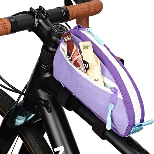 Top Tube Bike Bag Bicycle Front Frame Bag Bike Accessories Pouch (Purple)...