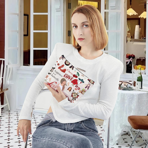 G2TUP Singer Album Cosmetic Makeup Bag Lana Fans Gift Song Lyrics Zipper Pouch Bag Singer Concert Merchandise (Happiness Is MG)...