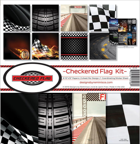Reminisce CKF-200 Scrapbook Checkered Flag Collection Kit, 12x12 inches, Multicolor...