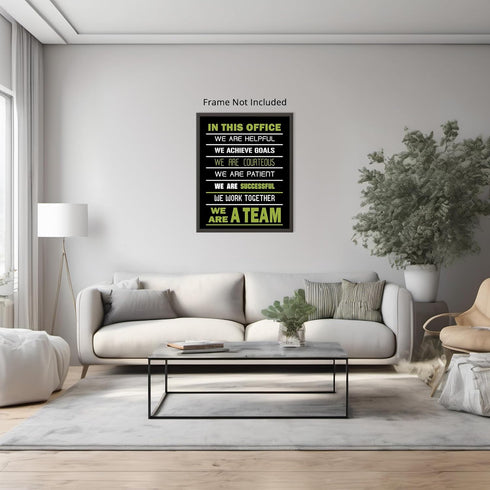 Posterizer 1 pcs-in this office we are a team quote-Workplace & Office Art-Motivational & Inspirational Art-Gift for Boss, Manager-decor for offic...