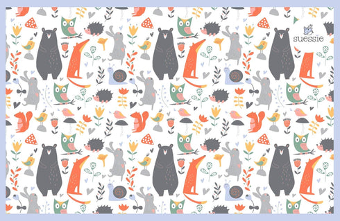 Suessie Disposable Placemats for Baby, Forest Animals (60 Count)...