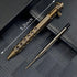 Bolt Action Pen, Solid Brass edc Pen Six-edge Pocket Metal Tactical Pen with Refills and Clip Signature Pen for Business, Christmas, Birthday (Bla...
