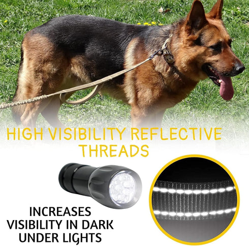 Heavy Duty Bungee Dog Leash 6 ft - 7.5 ft for Large and Medium Dogs | No Pull, Reflective, Tactical Dog Leash | Soft Neoprene Padded Double Handle...