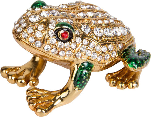 QIFU Hand Painted Enameled Frog Style Decorative Hinged Jewelry Trinket Box Unique Gift for Home Decor...