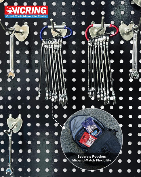 Small Wrench Set 20 Pcs Mini Metric and SAE Ignition Wrench Set Combination Open and Box End Wrench Set with Storage Pouches and Key Chains...