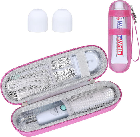 khanka Hard Electric Toothbrush Travel Case with 2 Pack Toothpaste Cap, Compatible with Philips Sonicare ProtectiveClean 4100 5100 5300 6100 6500,...