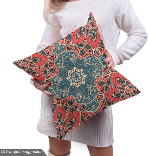 Ambesonne Mandala Fabric by The Yard, Culture Inspired Middle Eastern Motifs Checkered Pattern, Decorative Fabric for Upholstery and Home Accents,...