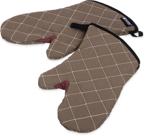San Jamar 800FG13 BestGuard Commercial Heat Protection Up To 450° F Oven Mitts (Pair), 13" Length, Tan...