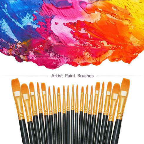 BOSOBO Paint Brushes Set, 4 Pack 40 Pcs Round Pointed Tip Paintbrushes Nylon Hair Artist Acrylic Paint Brushes for Acrylic Oil Watercolor, Face Na...
