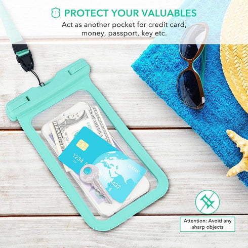 Waterproof Phone Case, 2-Pack IPX8 Lanyard Waterproof Phone Pouch, Universal Clear Dry Bag for iPhone 15 14 13 12 Pro Max Plus Samsung Galaxy S24 ...