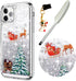 for iPhone 12 Pro Max Case iPhone 12 Pro Max Christmas Phone Case Glitter Sparkle Liquid Floating Case Shockproof Clear Soft TPU Bumper Case Xmas ...