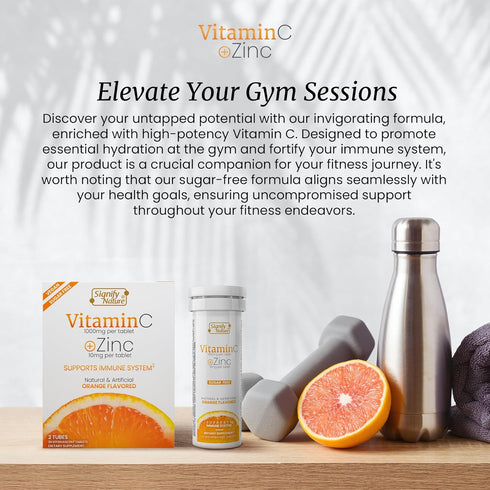 Vitamin C 1000mg Effervescent Tablets - Potent Immune Support VIT C with Zinc Supplement - Sugar-Free & Vegan Formula | Dissolvable Vitamin C Tabl...