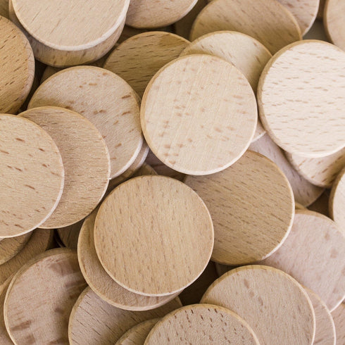 Super Z Outlet Round Unfinished 1.5" Wood Cutout Circles Chips for Arts & Crafts Projects, Board Game Pieces, Ornaments (100 Count)...