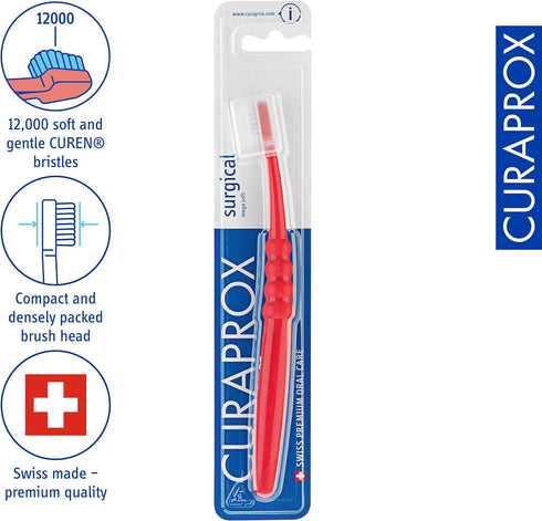 Curaprox CS Surgical Mega-Soft Toothbrush, Red...