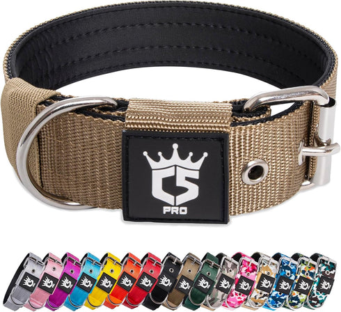 TSPRO Tactical Dog Collar 1.5 inch Wide Dog Collar Military Grade Strong Dog Collar Thick Dog Collar Heavy Duty Metal Buckle Dog Collar Fit 20.5-2...