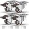 GBL 1" inch Small Caster Wheels with 4 Brakes + Screws - 90Lbs - Low Profile Castor Wheels with Brakes - Set of 4 No Floor Marks Silent Casters - ...