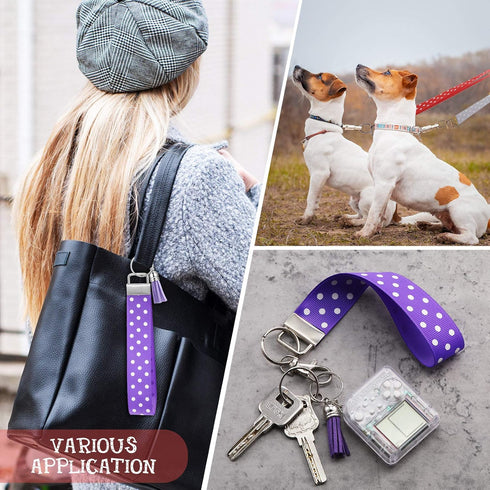 60 Pieces Key Fob Hardware Set, 20 Key Fob Hardware Wristlet with Ring 20 Leather Keychain Tassels 20 Swivel Snap Hooks for Keychain Making Suppli...