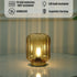 Battery Operated Lamp, Modern Table Lamp Cordless Bedside Lamps, Glass Battery Powered Lamp with LED Bulb Decorative Battery Operated Lamps for Li...