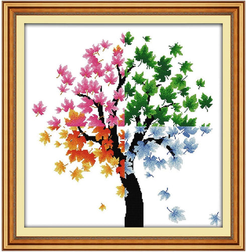 ITSTITCH Counted Cross Stitch Kits for Adults 21x21 inch Holiday Gift Easy Cross-Stitching NO Pattern for Home Decor, 14CT White Fabric Embroidery...