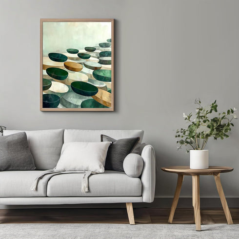 Posterizer 1 pcs-chic modern abstract shapes poster-green gold and black art 2-Abstract & Modern Art-Collectibles & Fine Art-Chic Home Decor- unfr...