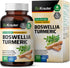 BIO KRAUTER Turmeric Supplement with Boswellia Extract Capsules - 2000 mg Blend - 100 Count - Vegan Boswellia Turmeric (Curcumin) - Formula w/Blac...