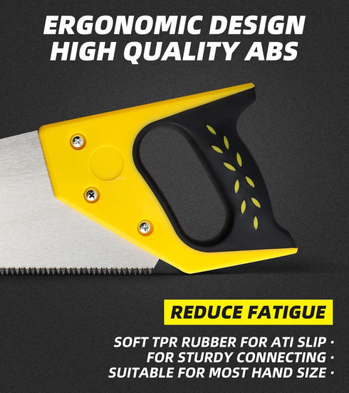 DOWELL 14 in Hand Saw - 11 TPI Fine Cuts Wood Saw Perfect for Sawing, Trimming, Gardening, Cutting Wood, Drywall, Plastic Pipes, Sharp Blade - Cro...