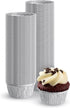 Disposable Muffin Cups (4-oz) –With Plastic Lids- Premium Food-Grade Quality Aluminum Cupcake Tip Pan Ramekin Holders – Accommodates Hot/Cold, Coo...