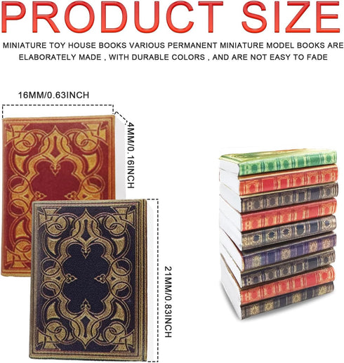 30 Pieces 1: 12 Scale Miniature Books Dollhouse Books Miniature Books for Dolls House Dolls House Miniatures Writable Page-Turnable Reusable Minat...