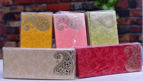 ZIG ZAG Elegant Money Gifting Envelopes Pack of 50 Cash Holder Designer Lifafa for Weddings, Gift of Prosperity Multi Color comes with 2 colours p...
