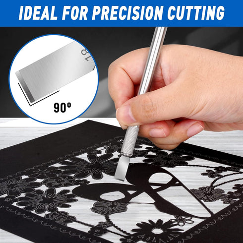 DIYSELF 100 Pack Exacto Knife Blade Refills #18, Hobby Blades Replacement, #18 Craft Knife Blades for Scrapbooking, Stencil, High Carbon Steel Exa...