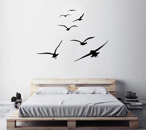 Flying Birds Wall Decals, Vinyl Stickers for Dorm, Nursery, Office, Kids Room, Bedroom, Living Room - Modern Home Decor Y20 (Black)...