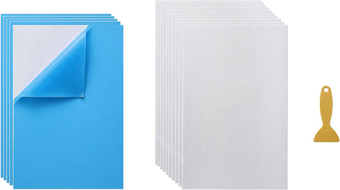 Rhinestone Template Material Sticky Flock Adhesive Stencil Flock Magic Sticky Flock 10sheet 30x20cm (5Sheet Flock 10Sheet Tape)...