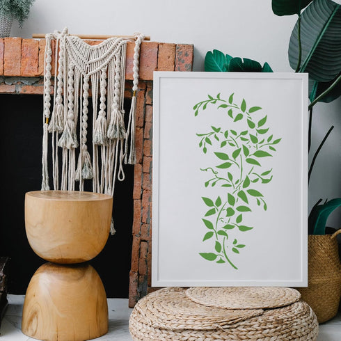 16 Inch Large Leaf Vine Ivy Branches Stencils for Painting on Walls, Reusable Wall Paintng Stencils for Furniture Canvas Wood Home Decor DIY Art C...