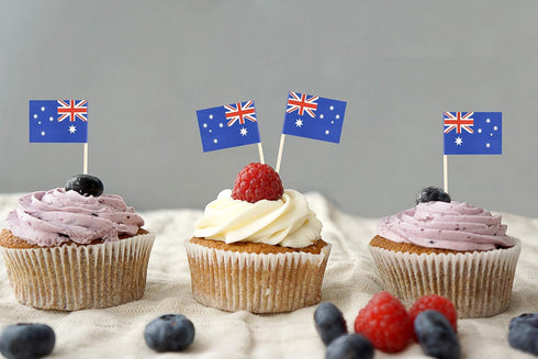 JBCD Australia Toothpick Flag Australian Mini Small Cupcake Topper Flags, 100pcs...