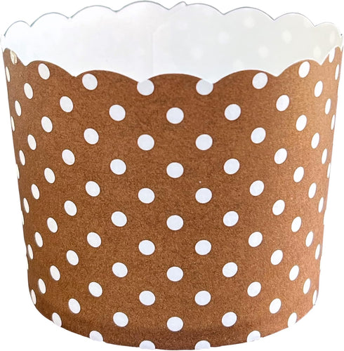50-Pack Paper Baking Cups, Greaseproof Disposable Cupcake Muffin Liners (Large, Chocolate Brown Polka Dots)...